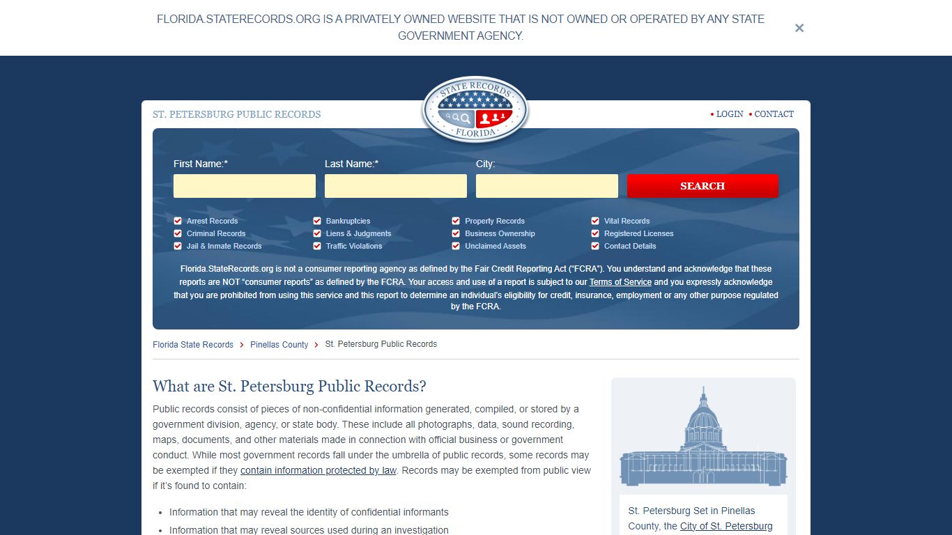 ST. PETERSBURG PUBLIC RECORDS - Florida State Records